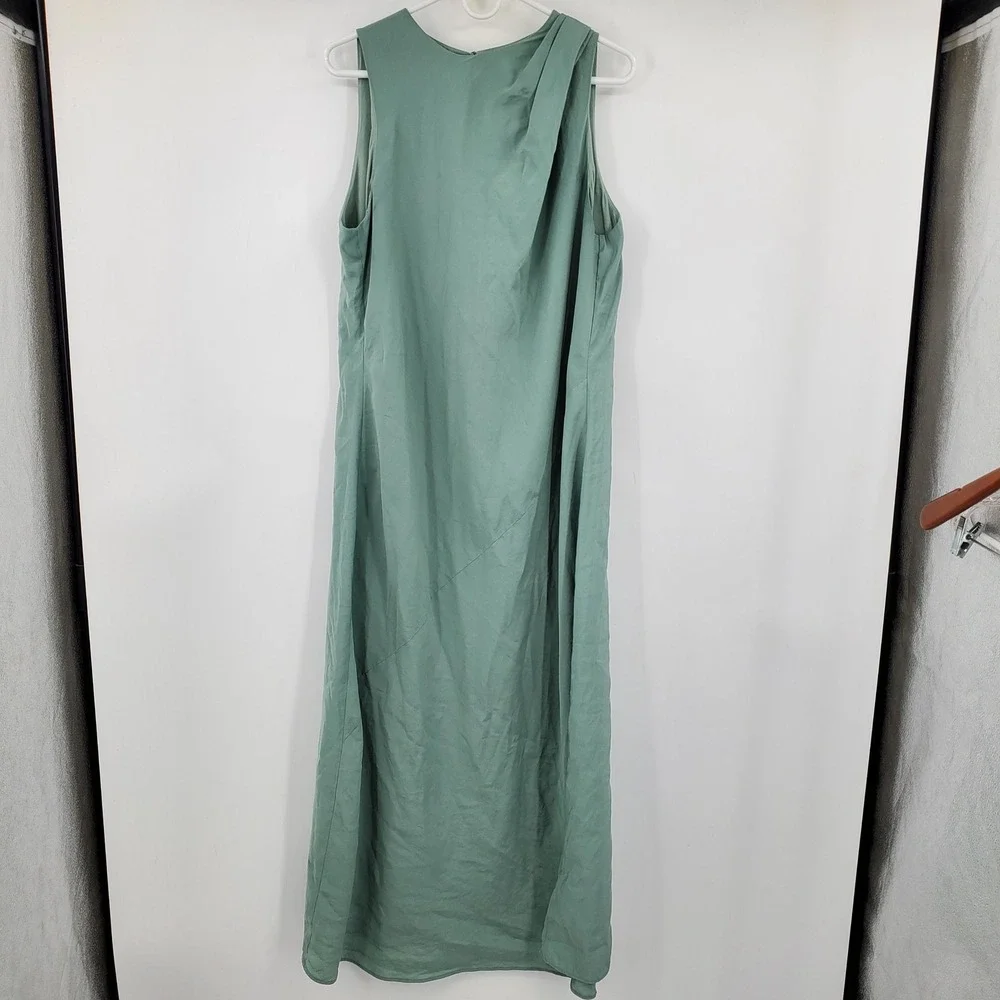 Abercrombie & Fitch Sage Green Draped Shoulder Sleeveless Maxi Dress L Cottage